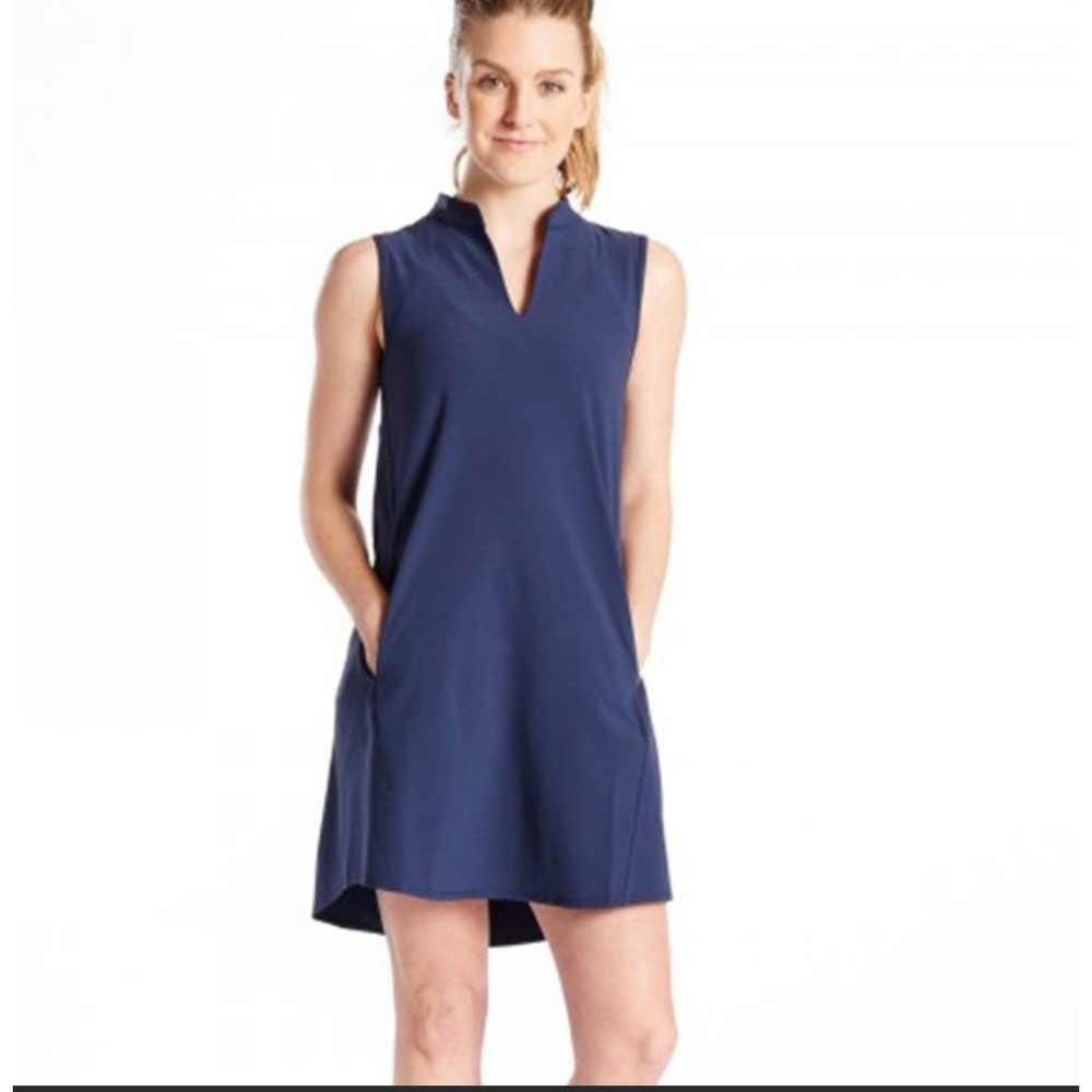OISELLE ROGA NAVY COLLARED SLEEVELESS SWING DRESS GREAT CONDITION (4)